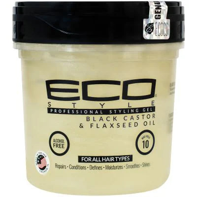 Ecoco Styler Gel Black Castor And Flaxeed Oil 473ml