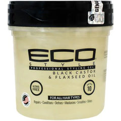 Ecoco Styler Gel Black Castor And Flaxeed Oil 473ml