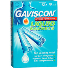 Gaviscon Advance Peppermint Sachets 12's x 10ml