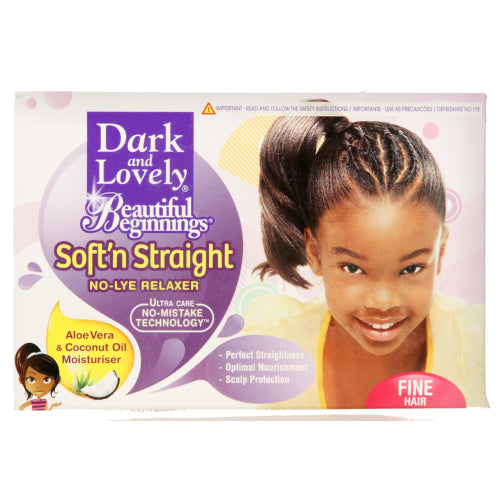 Dark and Lovely Beautiful Beginnings No-Lye Relaxer Kit Fine Hair