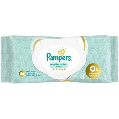 Pampers Sensitive Protect Baby Wipes, 56's